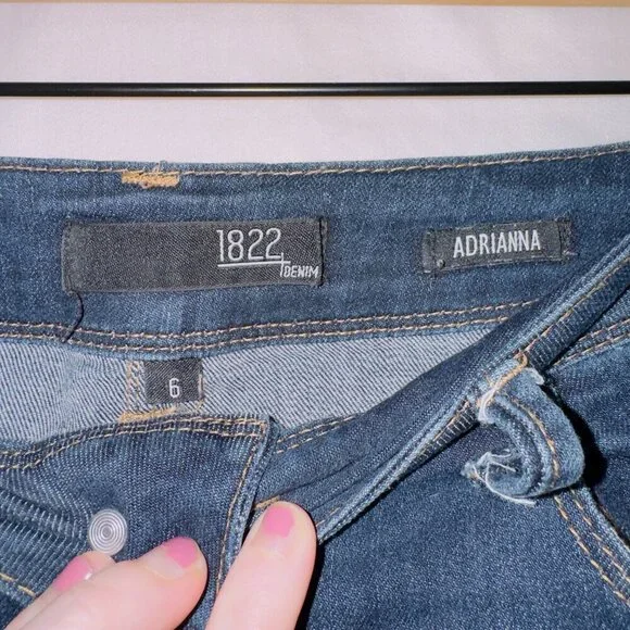 1822 Denim Dark Wash High Rise Adrianna Skinny Jeans size 6 - Picture 4 of 5